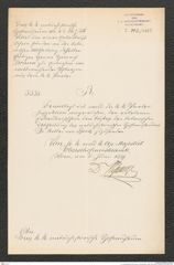 k.k. naturhistorisches Hofmuseum, Intendanzakten 1885-1896 (Hauer), Aktenzahl Z.402/1889, Seite 1